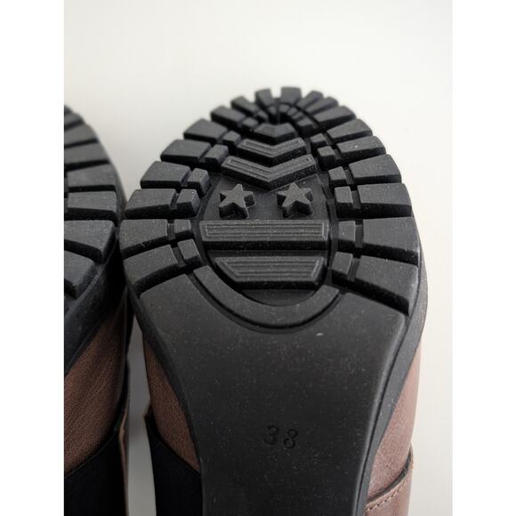 Renascentia Firenze Heeled Leather Loafers IT 38 US 8 Brown Shoes Made in Italy - Picture 8 of 10